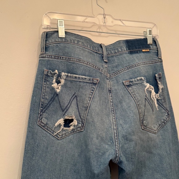 MOTHER Superior High Waisted Hiker Hover jeans in Slay It With Flowers - Picture 9 of 11